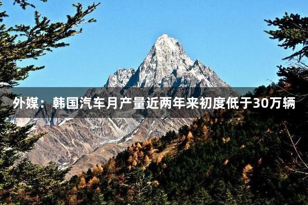 外媒：韩国汽车月产量近两年来初度低于30万辆